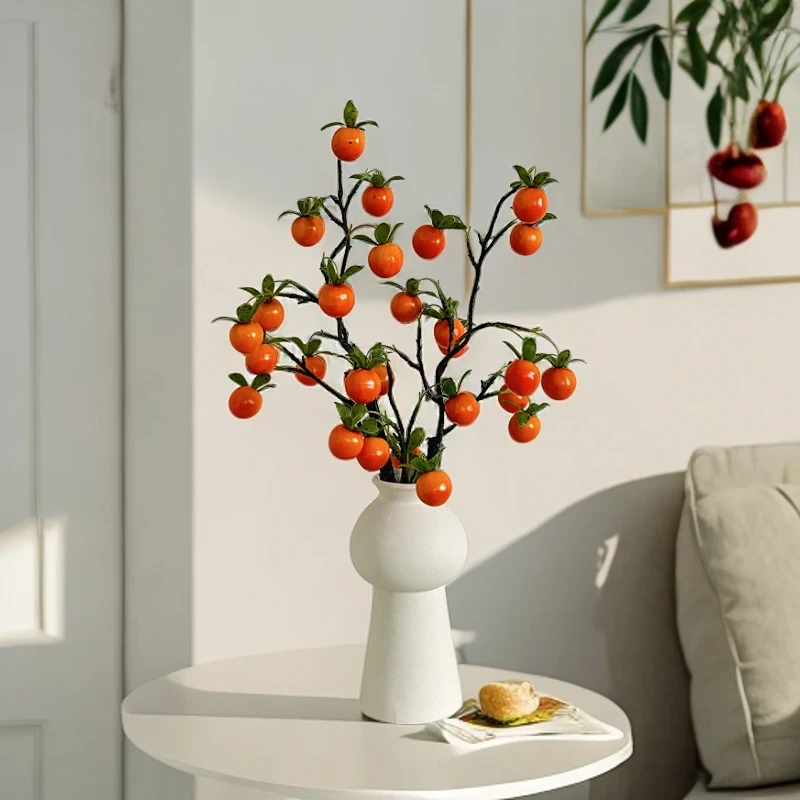 【不可装水】老杆仿真柿子仿真绿植红果幸运果石榴客厅装饰摆件