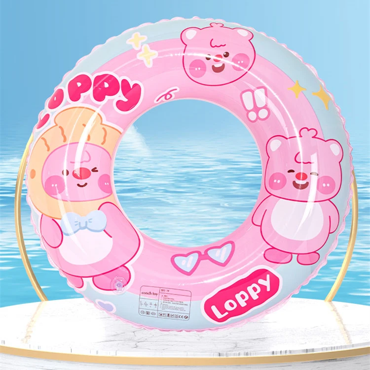 儿童游泳圈女成人加厚充气救生圈小孩浮圈宝宝腋下圈卡通露比泳圈