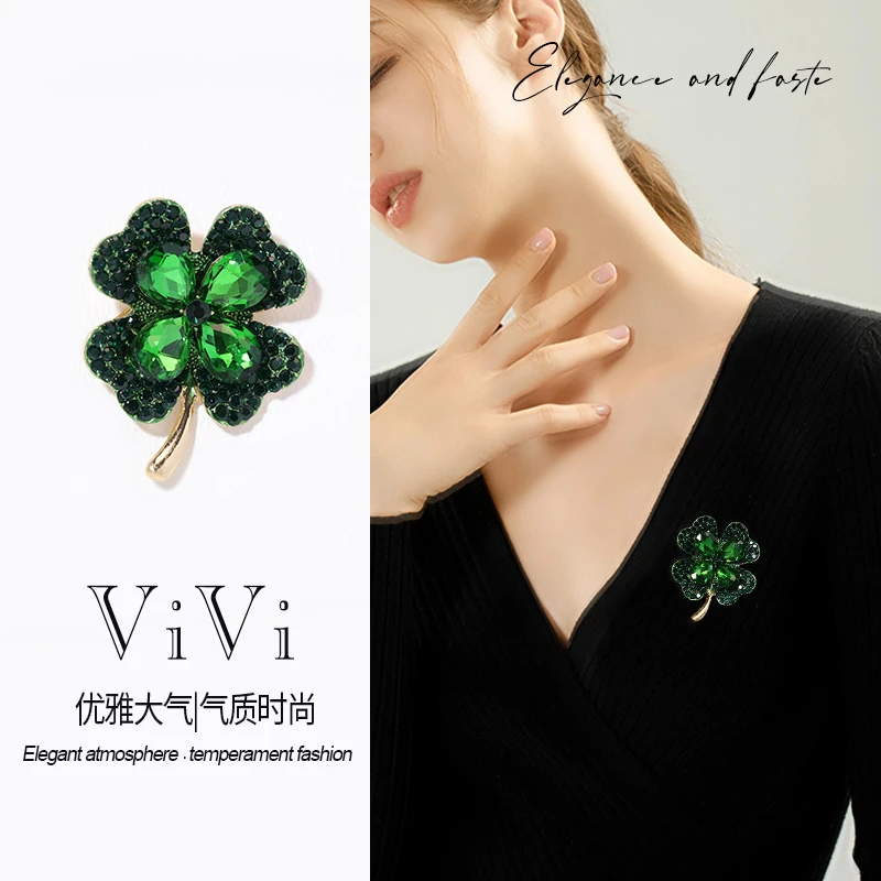 锌合金玻璃胸针 【美美专享】时尚优雅气质ins小众胸针奢华-XZ284