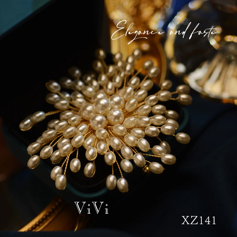 铜合金仿珍珠胸针 【美美专享】高档轻奢气质大气胸针配饰-XZ141