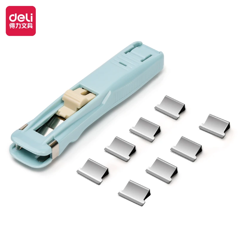 Deli/得力8591因为遇见你推夹器(推夹器+补充夹)简约办公装订