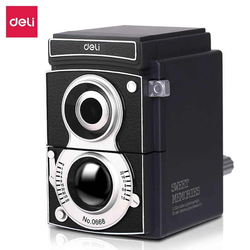 Deli/得力得力0668光影削笔机黑转笔刀开学好物开学必备用品粗细