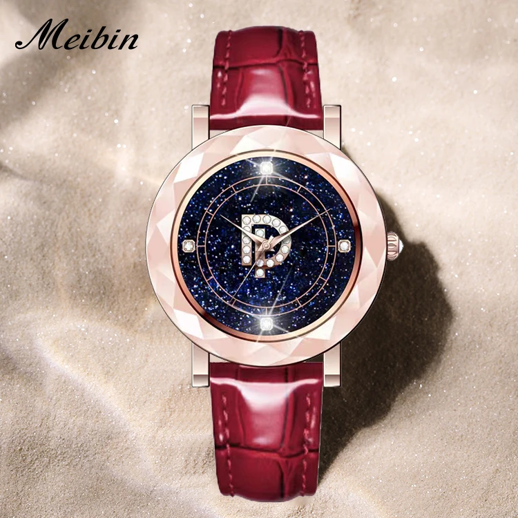 MEIBIN/美宾（初见） DP007-蝴蝶卡扣时尚星空表盘女士石英腕表