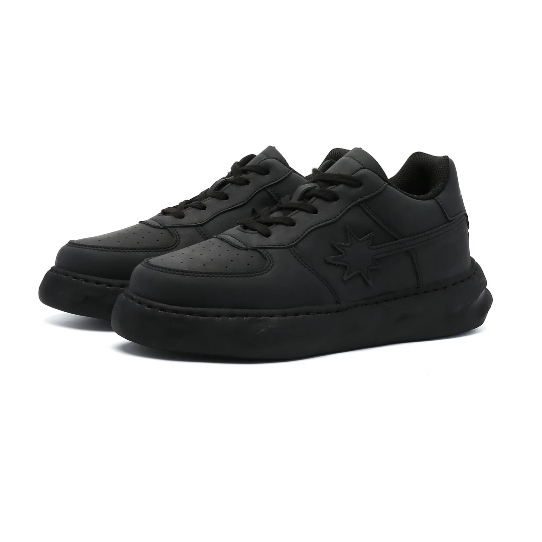 STAR WALK ANSWER.冬季款黑武士休闲厚底百搭ins情侣鞋纯黑男女鞋