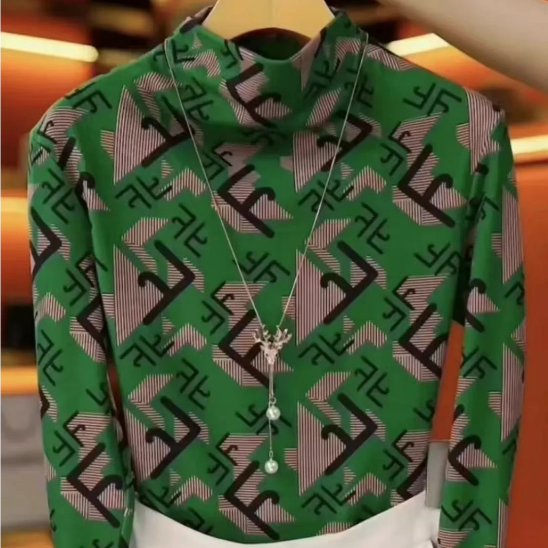 秋冬新款半高领长袖洋气