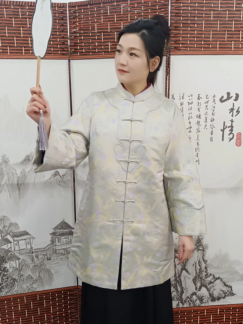 宋锦如意凤凰中款棉服
