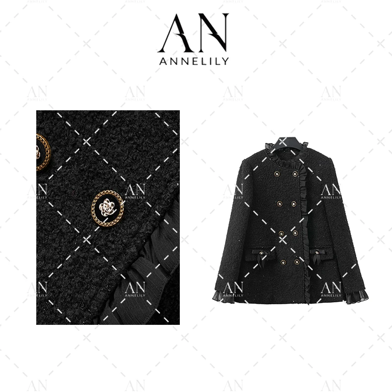 ANNELILY【月色】秋季新款时尚气质轻奢法式外套AW2409108