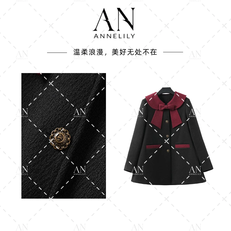 ANNELILY【承欢】轻奢设计师时尚气质重工百搭羽绒服外套AW2411053