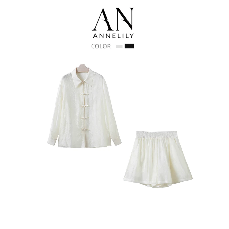 AN高定【素玉】时尚设计师款夏季凉爽百搭短裤套装AT2404019