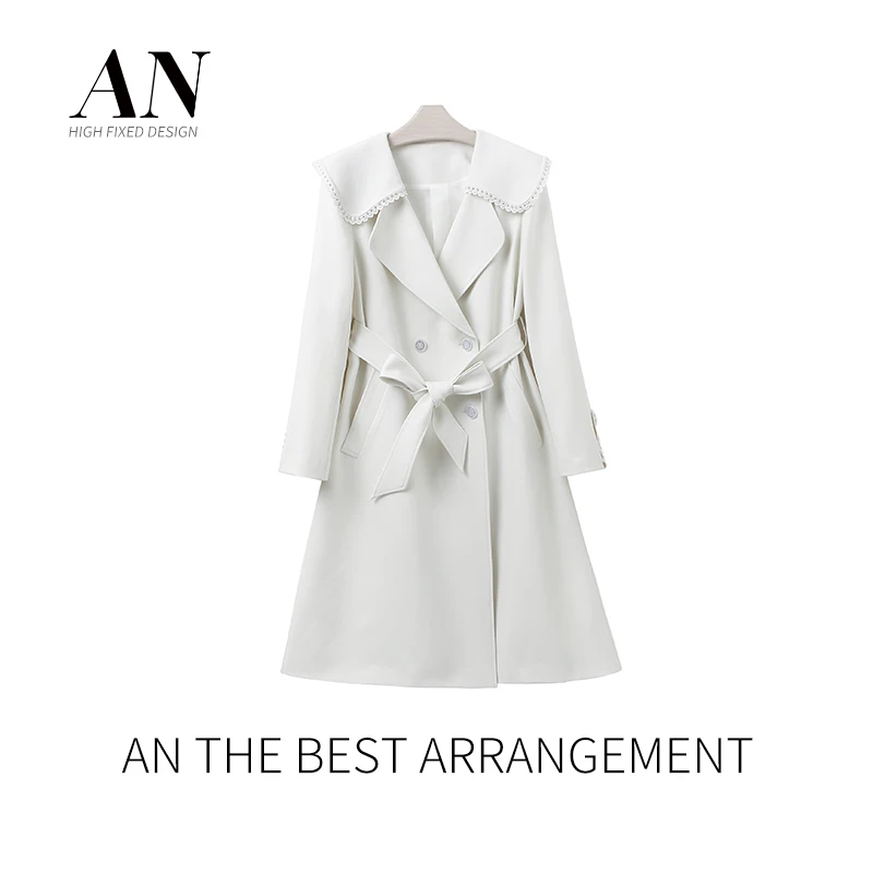 ANNELILY【一个梦】新款百搭大牌高端中长款气质风衣AW2307048