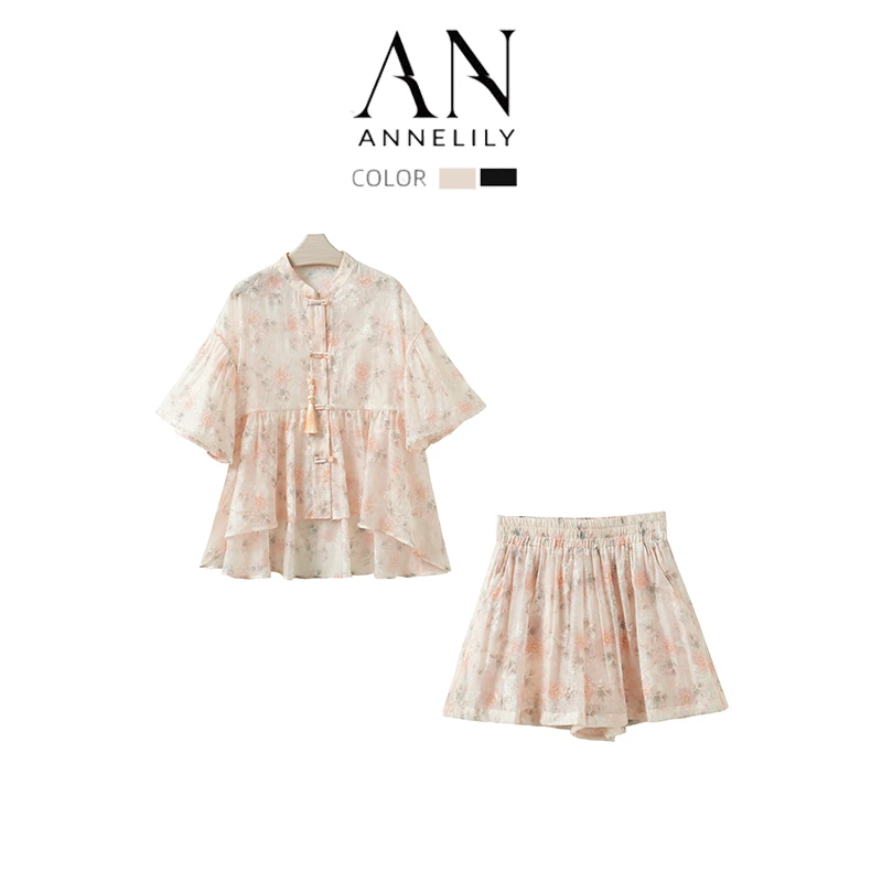 AN高定【苏棠】时尚设计师款夏季百搭春夏短裤套装AT2404044