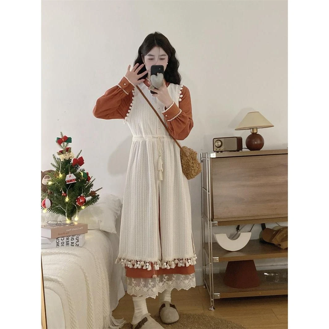 2024复古新中式国风连衣裙一整套超好看简约甜美