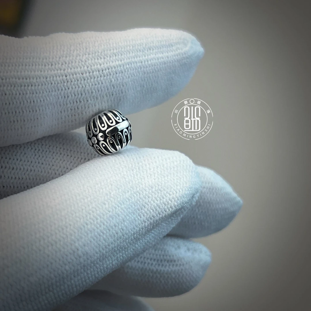 925银银制品 格桑花配珠主珠配饰单珠手串配珠猴头星月装饰搭配