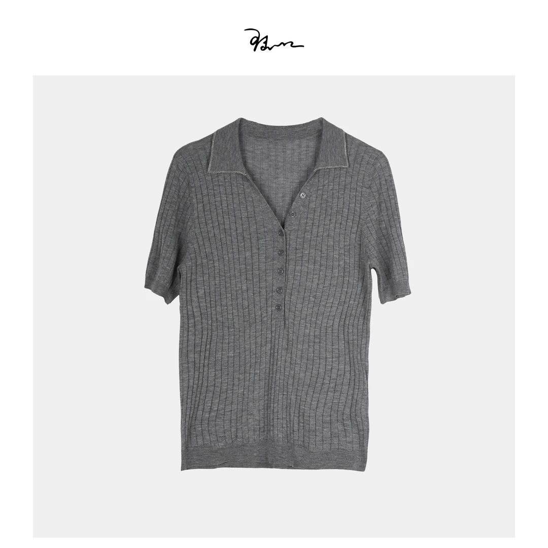 【蝴蝶】陆一口女装定制小翻领针织衫