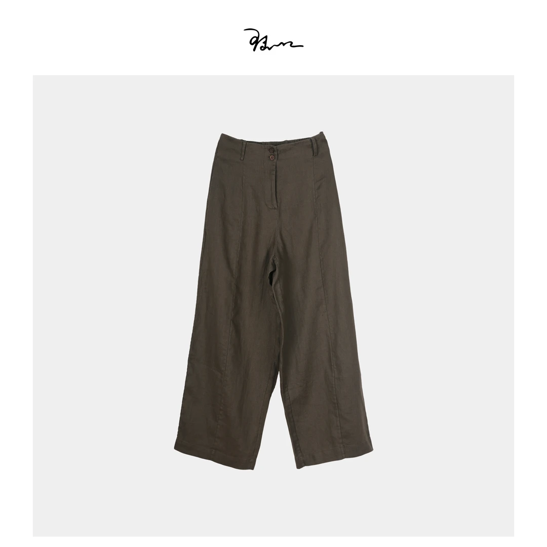 【古木】陆一口定制亚麻直筒裤