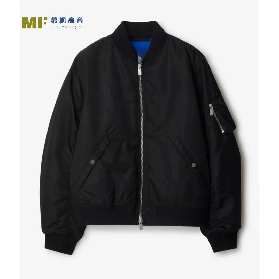 巴*莉经典棒球领3M热魅力棉秋冬男士飞行员夹克棉服外套2244
