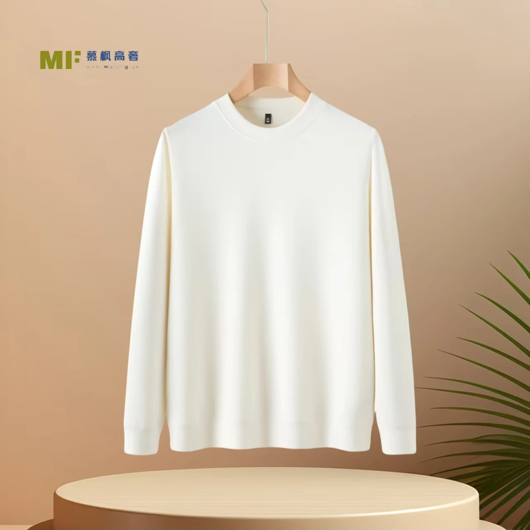 25*秋款男士经典百搭休闲纯色圆领空气层长袖T恤薄款卫衣460