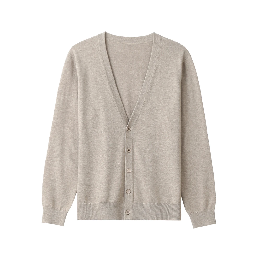 24*春秋男士针织绵羊毛混纺亲肤可机洗商务休闲百搭开衫外套JX26