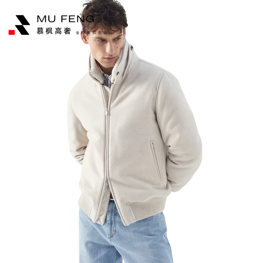 B*C高奢羊绒羊毛混纺飞行员3m雪丽棉男士冬季夹克棉服外套2077