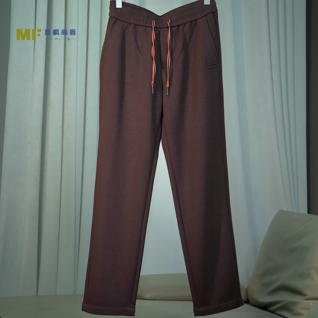 Z*家经典高奢系列醋酸绵羊毛混纺男士时尚秋冬松紧腰休闲长裤9810