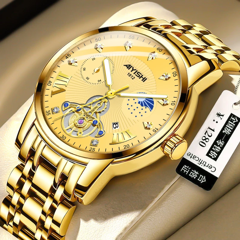 瑞士注册品牌2024新款黑武士系列男表防水男表百搭商务夜光防水