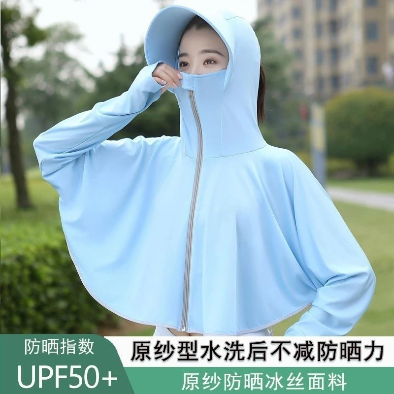 户外骑车防晒面罩夏季防紫外线帽子女防晒遮阳帽遮脸面纱太阳帽女