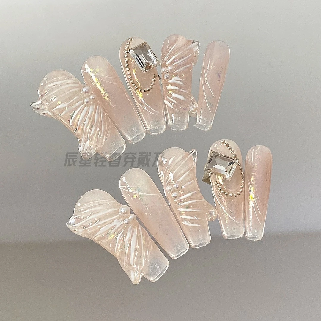 【蝶光萦绕】长款穿戴甲蝴蝶穿戴甲轻奢纯手工穿戴甲小众轻奢穿戴甲