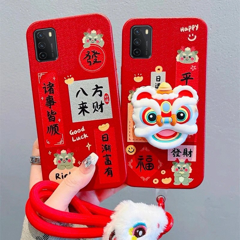 适用于天翼一号2021手机壳新年舞狮潮流搞笑冷淡风时尚创意御姐萌