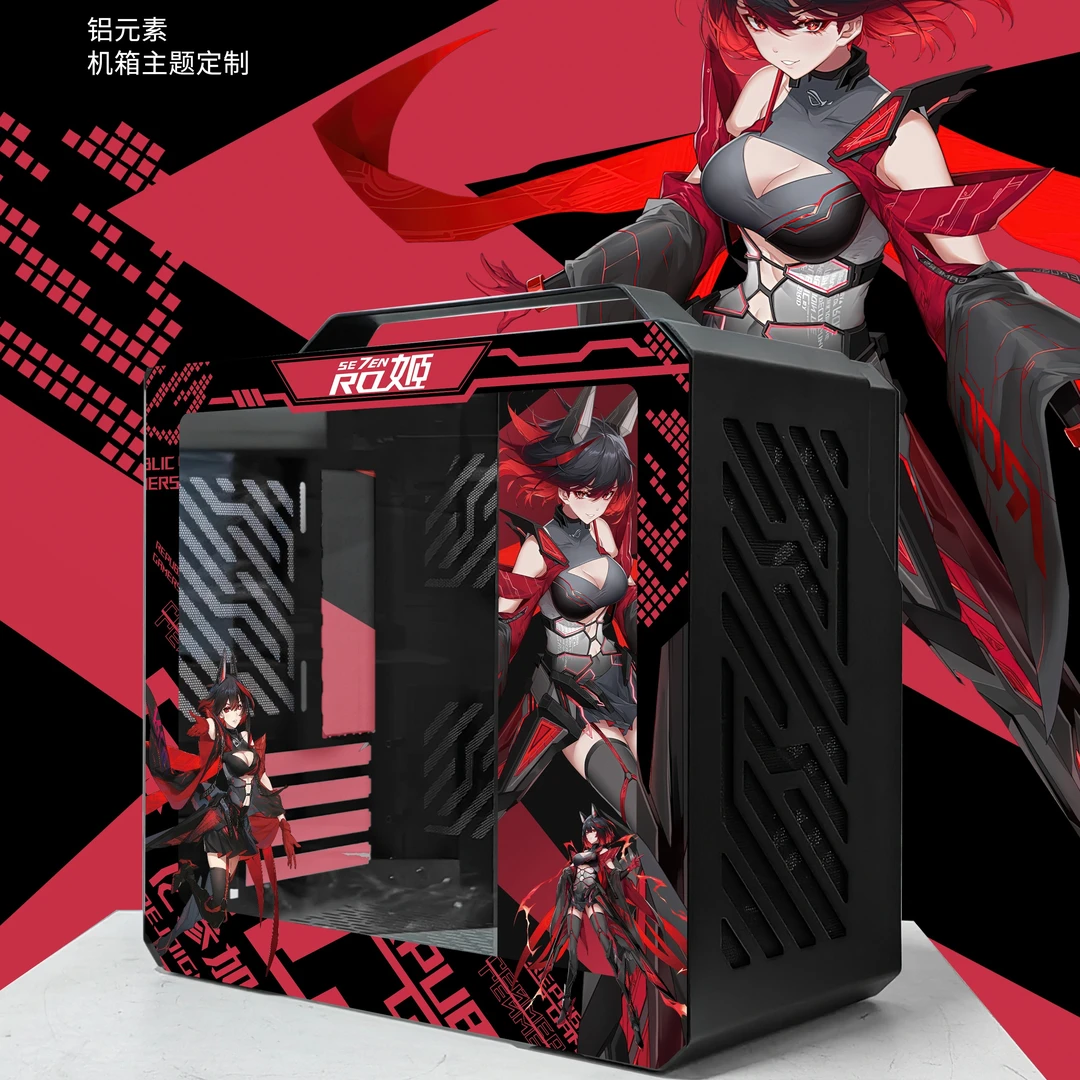 玩嘉定制铝元素迷你手提电脑机箱ITX机箱白色动漫吹雪花嫁个性diy