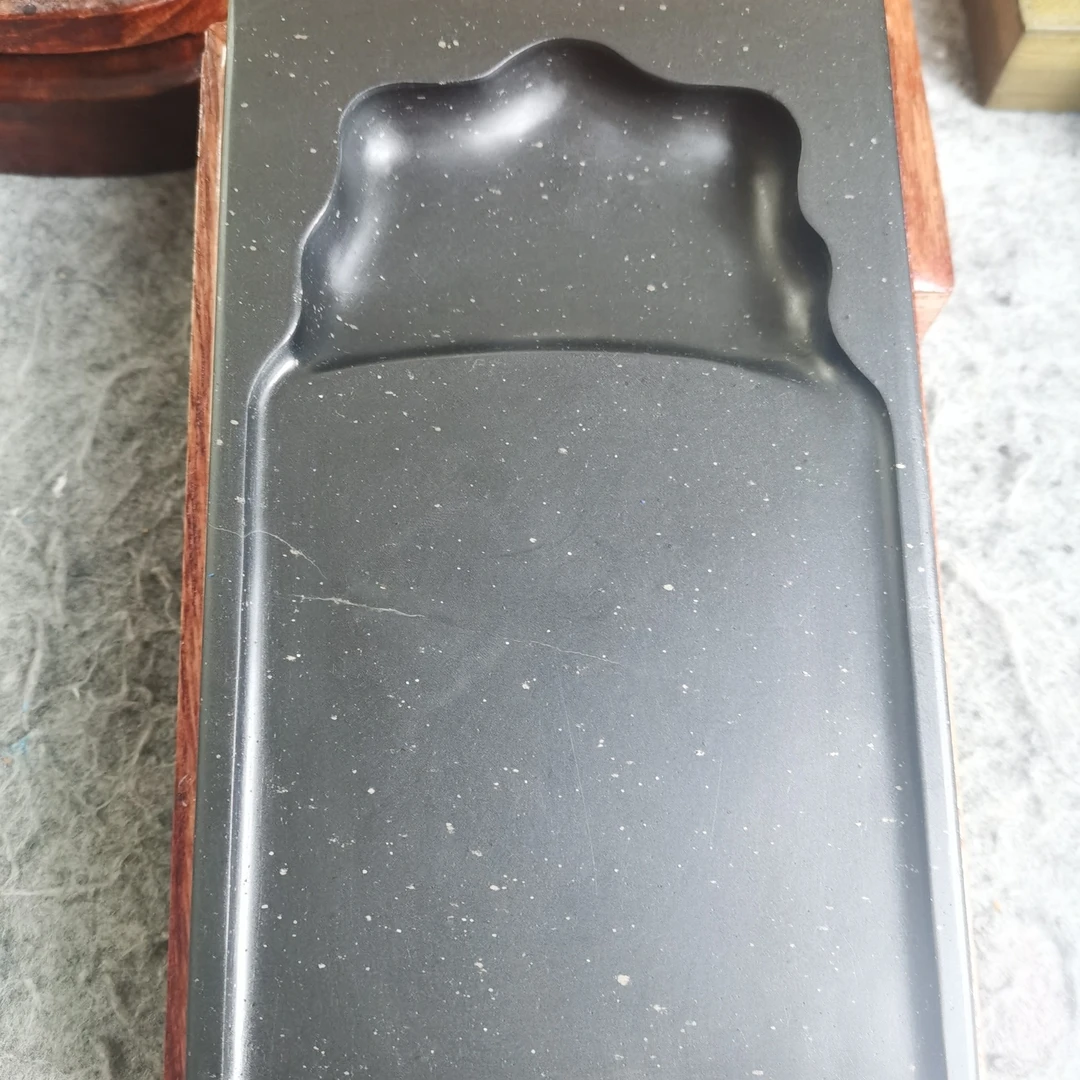 歙砚大砚台8寸金星蝉砚实用中小楷研墨专业手工砚台下发墨不错