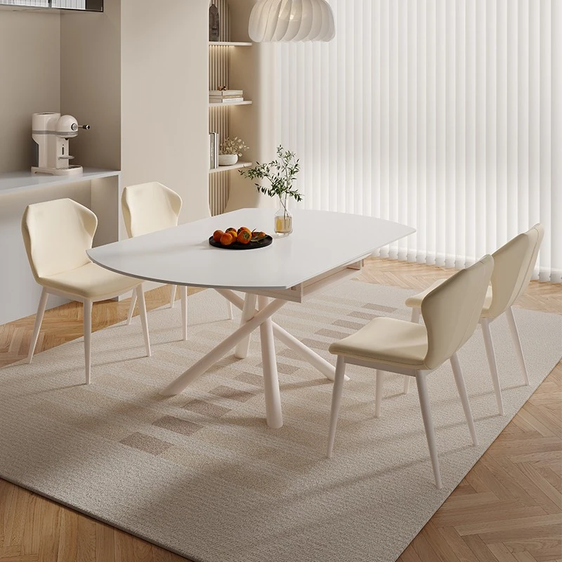 饭桌轻奢大理石进口岩板餐桌椅组合饭桌简约现代网红餐桌6005XZY