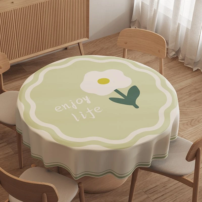 圆桌桌布防水免洗防油防烫圆形桌布家用餐桌布网红桌布桌布茶几布