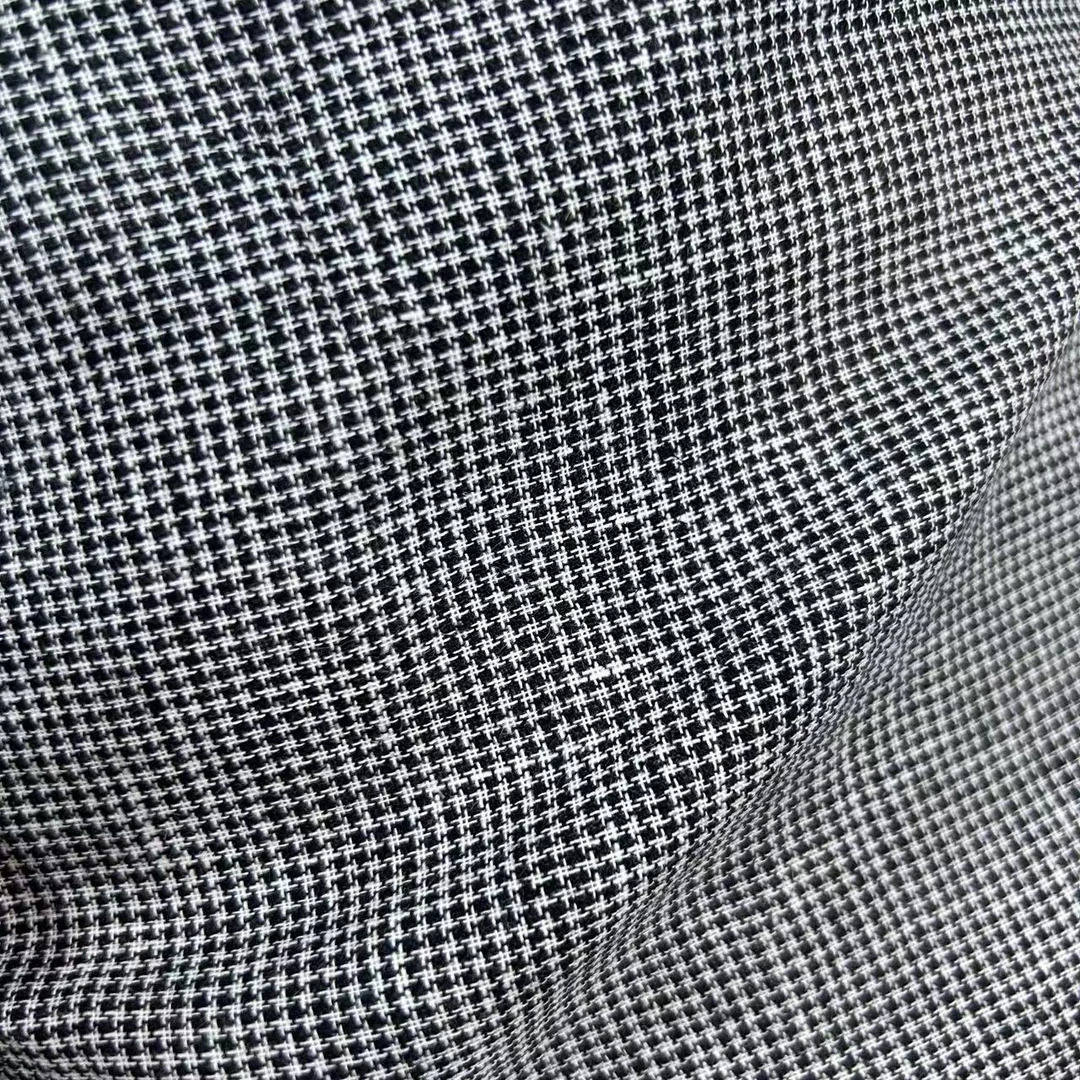 亚麻千鸟格色织服装布料面料A50402