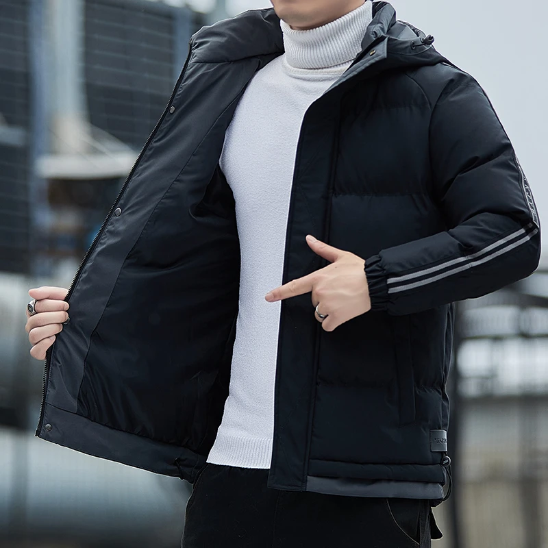 罗蒙冬季新款棉服男士短款连帽加厚保暖韩版棉衣男青年冬装外套潮