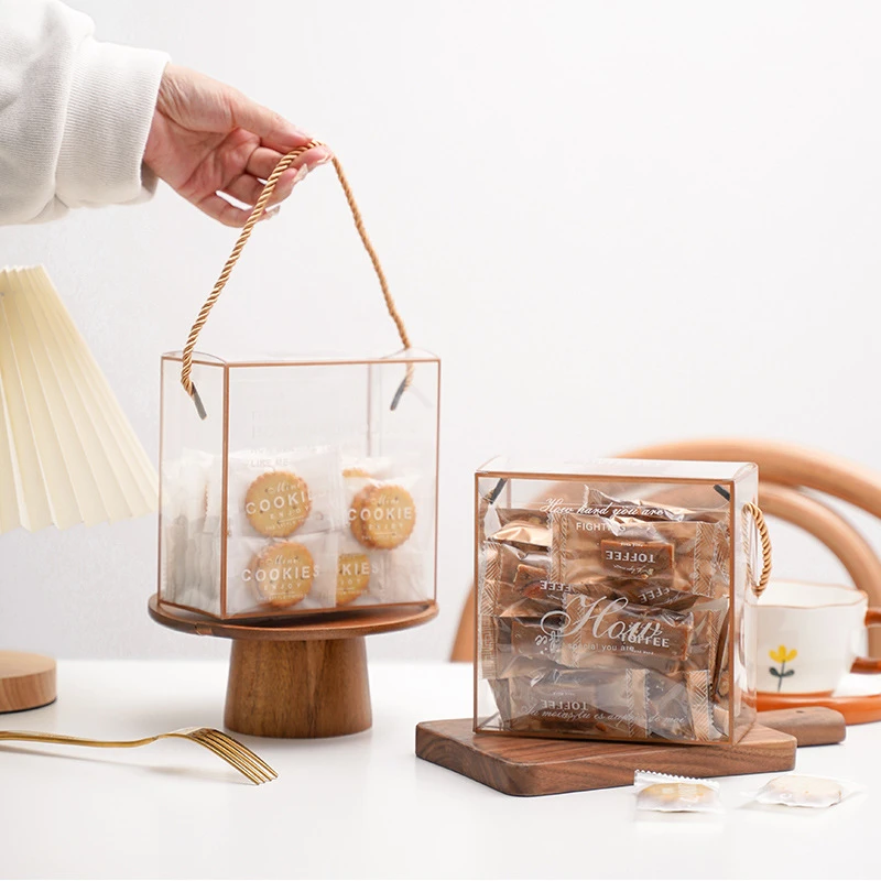 糯米船礼盒透明手提盒饼干糖果巧克力雪花酥曲奇包装盒糖果盒
