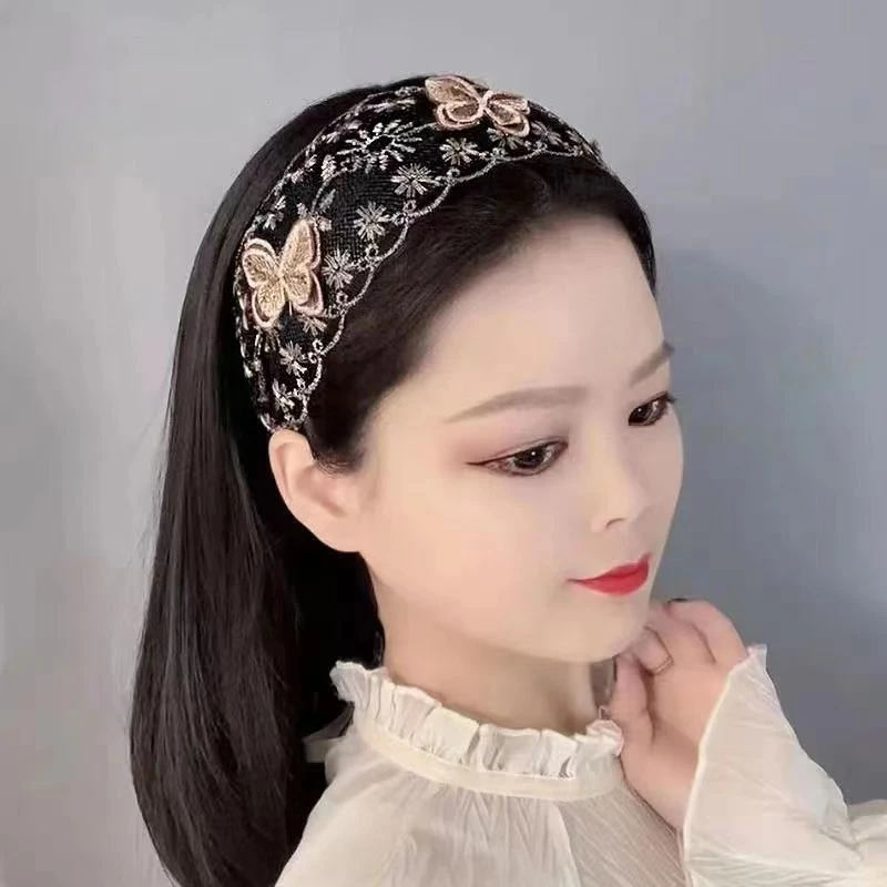 非金属布艺发饰 优雅皇后宽边带齿简约百搭气质时尚发箍编织头箍