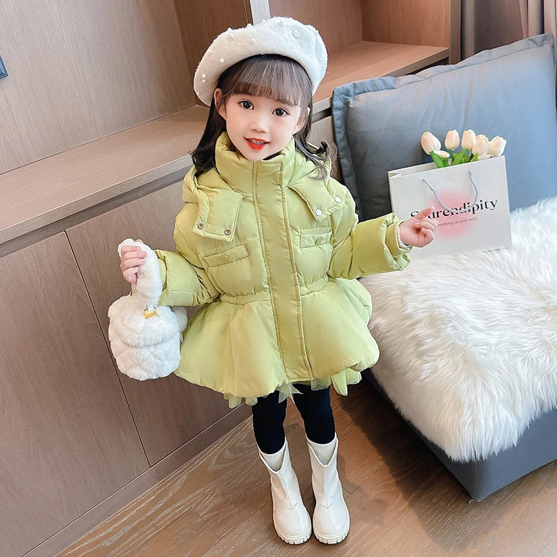 女童羽绒服2023新款洋气女宝宝冬季白鸭绒公主外套女孩冬款儿童装