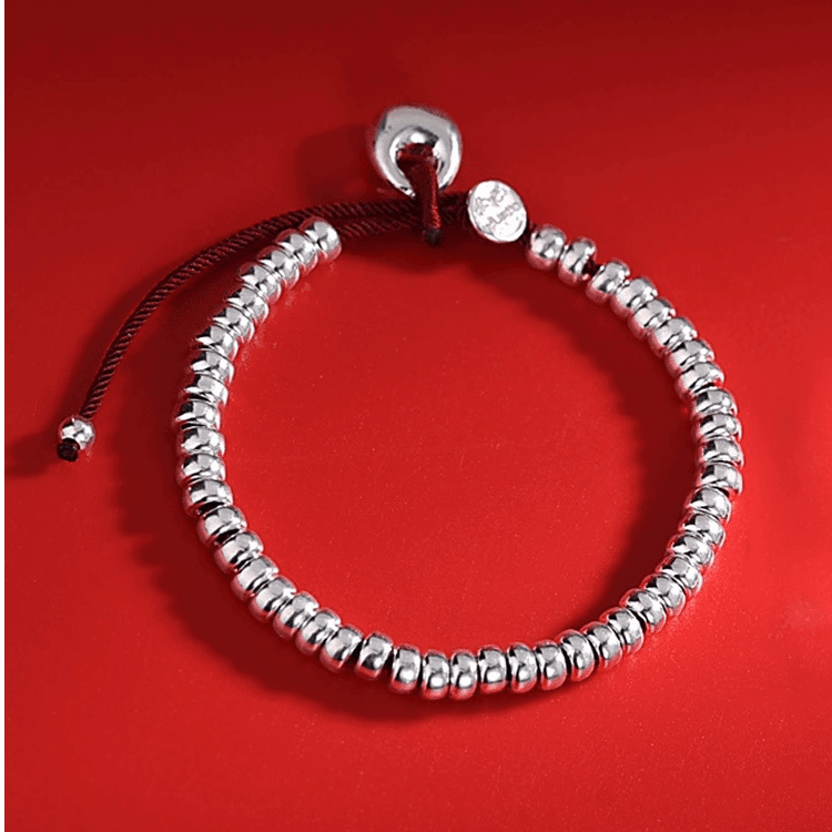 足银手链 003盘缠钱多多重工红绳国潮风编绳转运手链情侣信物