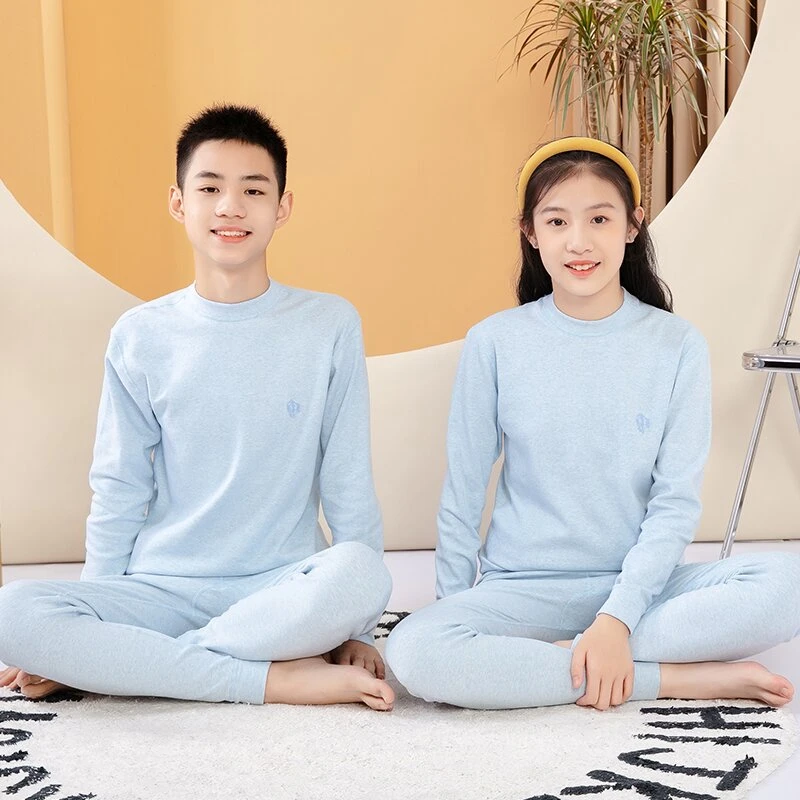 青少年纯棉秋衣秋裤套装中大童8-15岁保暖内衣男女童秋衣秋裤套装