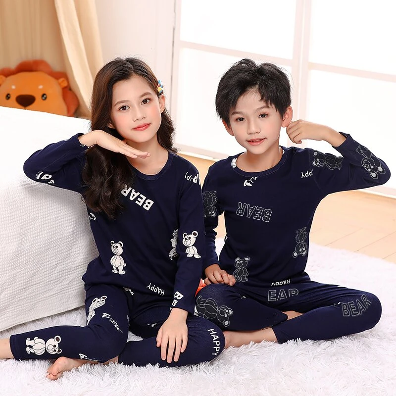 儿童秋衣秋裤套装保暖内衣男童内套装中大童酷丝棉秋裤套装保暖衣