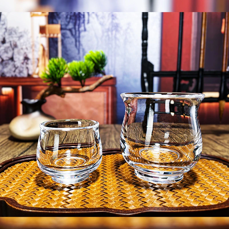 原矿水晶茶具玉兰杯小杯子品茗杯泡茶杯主人杯高端茶器好物茶室