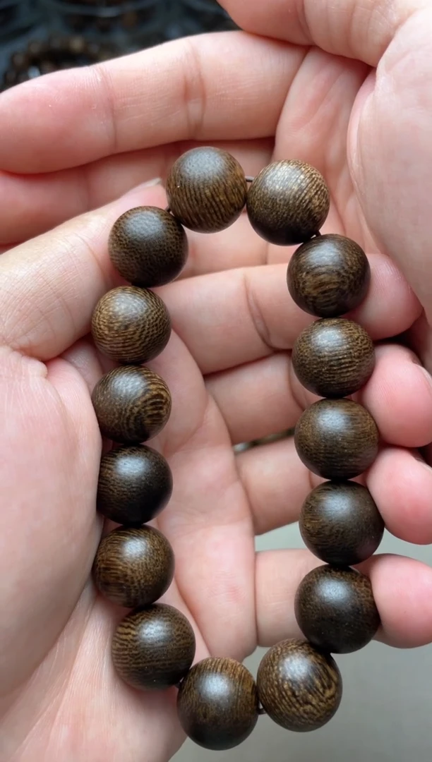 【闪购商品】沉香木手串越南芽庄白奇楠1.5虫漏