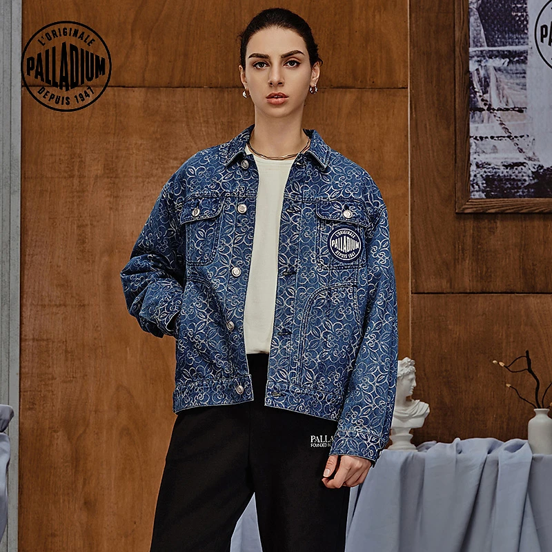 帕拉丁春秋季男女款外套休闲时尚鸢尾花牛仔外套 1010540