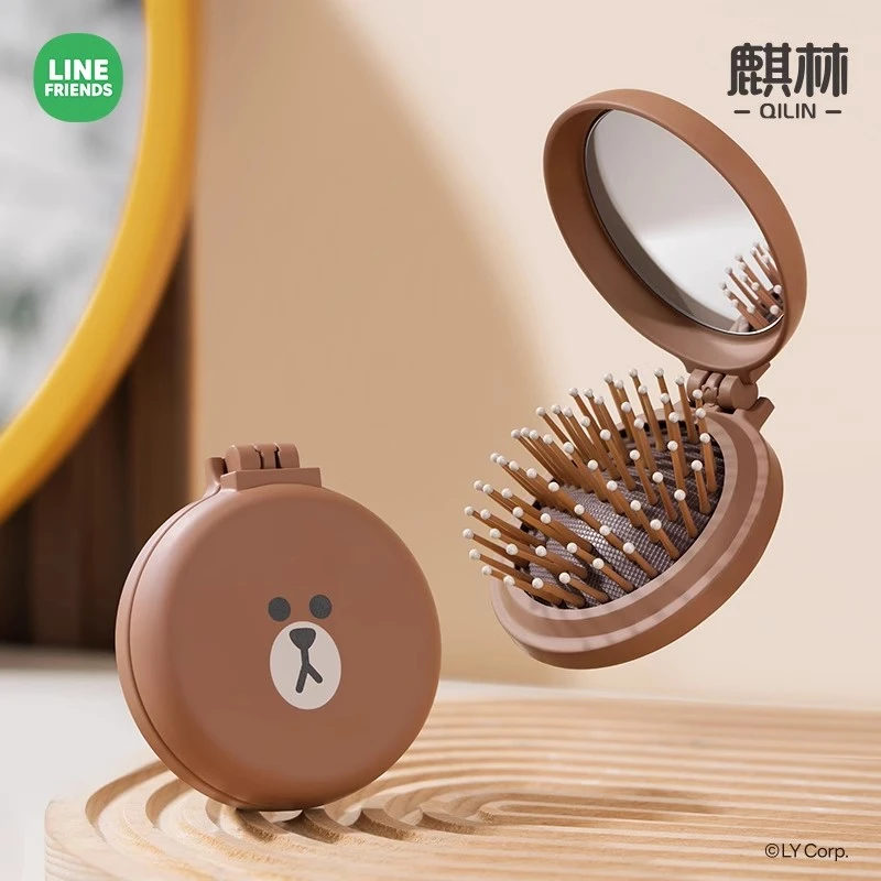 creative art折叠气囊气垫梳女士专用小梳子带镜子随身便携迷你