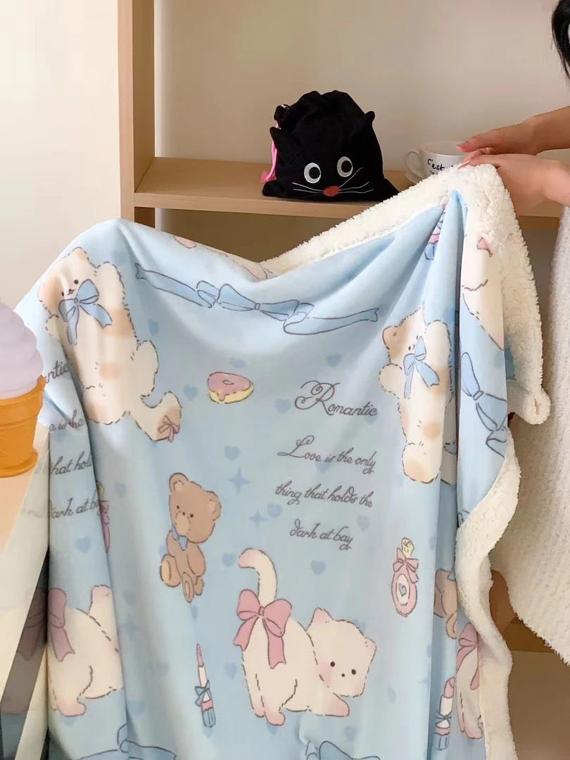 饼妈自制｜秋天的第一条毛毯～高克重羊羔绒毛毯牛奶绒午睡毯车载毯