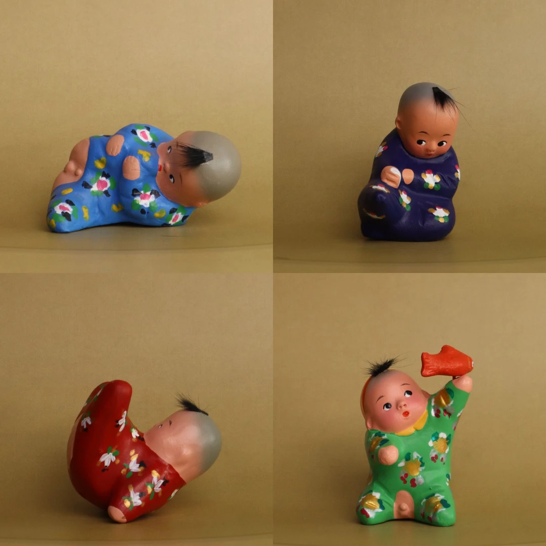 单百子系列之三天津泥人张彩塑工作室非遗礼物摆件手工艺品