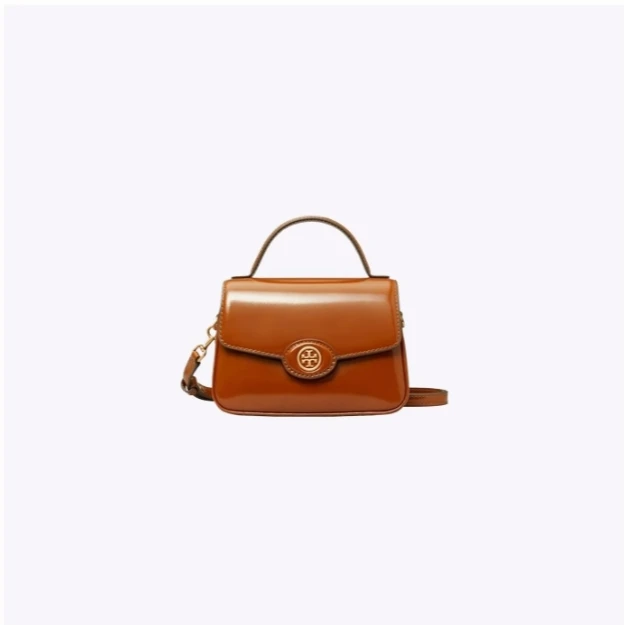 Tory Burch汤丽柏琦 美现 ROBINSON棕色小号手提包147467-223