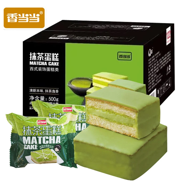 香当当抹茶蛋糕500g网红休闲零食点心面包早餐散装整箱办公下午茶