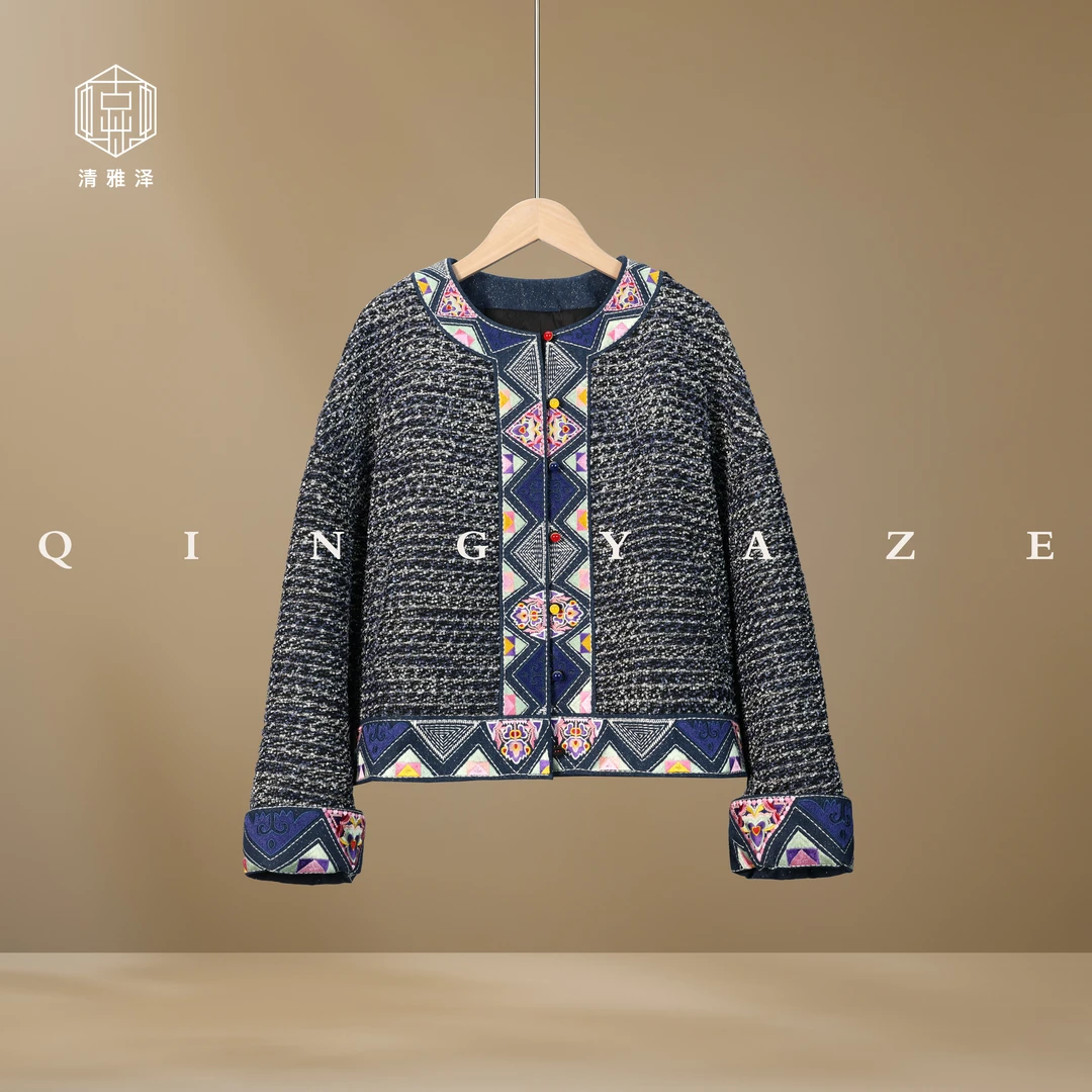 彩绣小香！重工刺绣粗花呢新中式外套！GZ4830