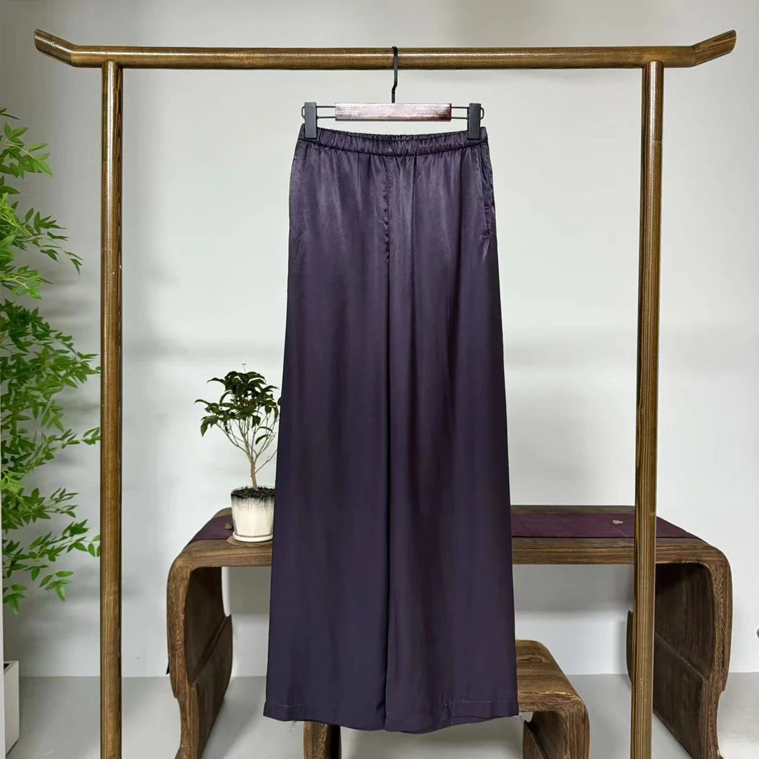 挂霜暗夜紫！进口定制人丝长裤！GZ4179